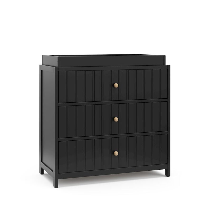 Graco Teddi 3 Drawer Chest with Changing Table Topper (Black)