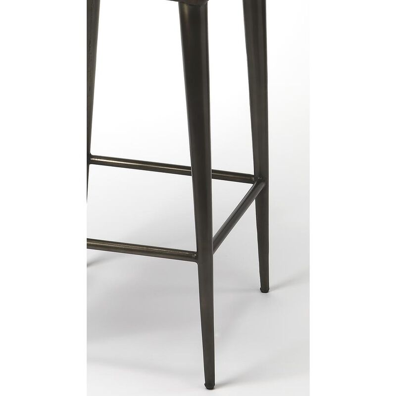 Butler Specialty Company Maxwell Leather 32 Bar Stool, Dark Brown