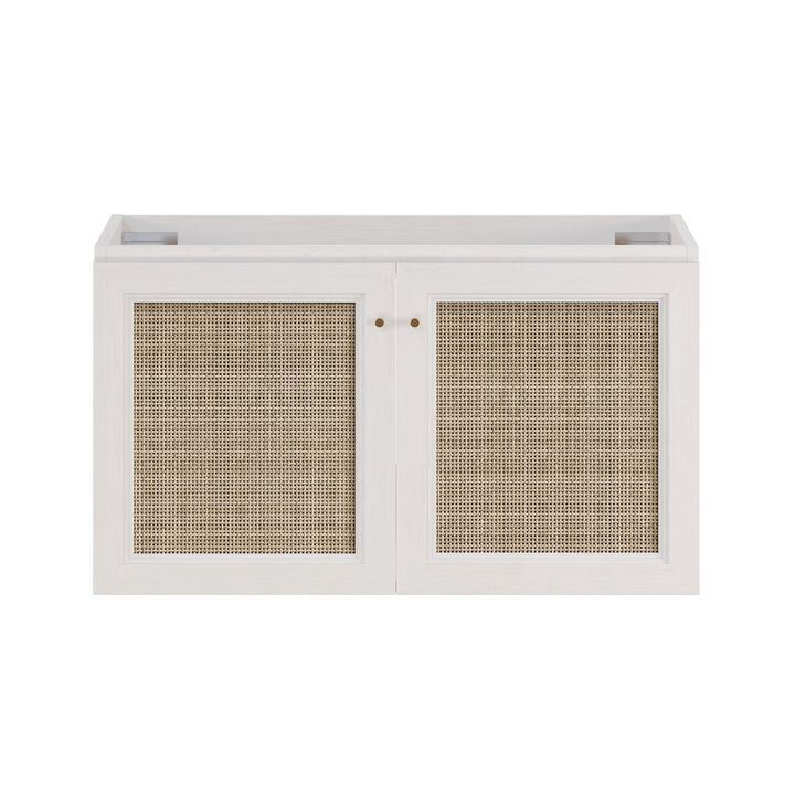 Classe 36" Wall-Mounted Bathroom Vanity in White Oak without Sink Top