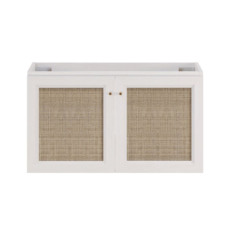 Classe 36" Wall-Mounted Bathroom Vanity in White Oak without Sink Top image number 0