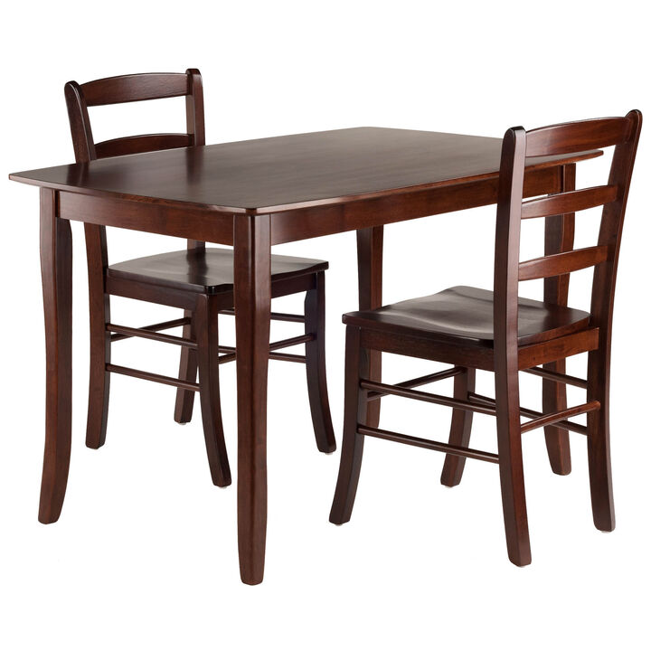 Winsome Inglewood 3-Piece Set Dining Table with 2 Ladder Back Chairs