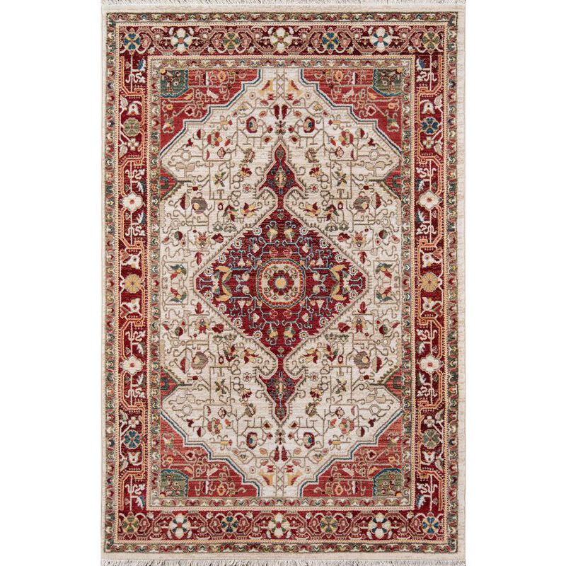 Momeni Traditional Rectangle Area Rug, Red, 7'6 X 9'6