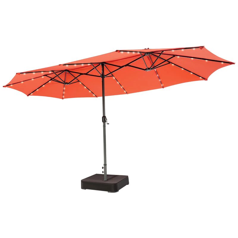Mondawe 15 Feet Double-Sided Patio Umbrella with 48 LED Lights image number 0
