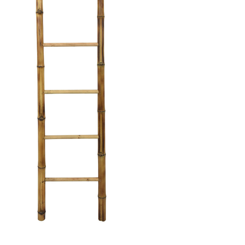 Natural Bamboo Ladder, Decorative and Utility Leaning Rack, 86 Inch Brown image number 3