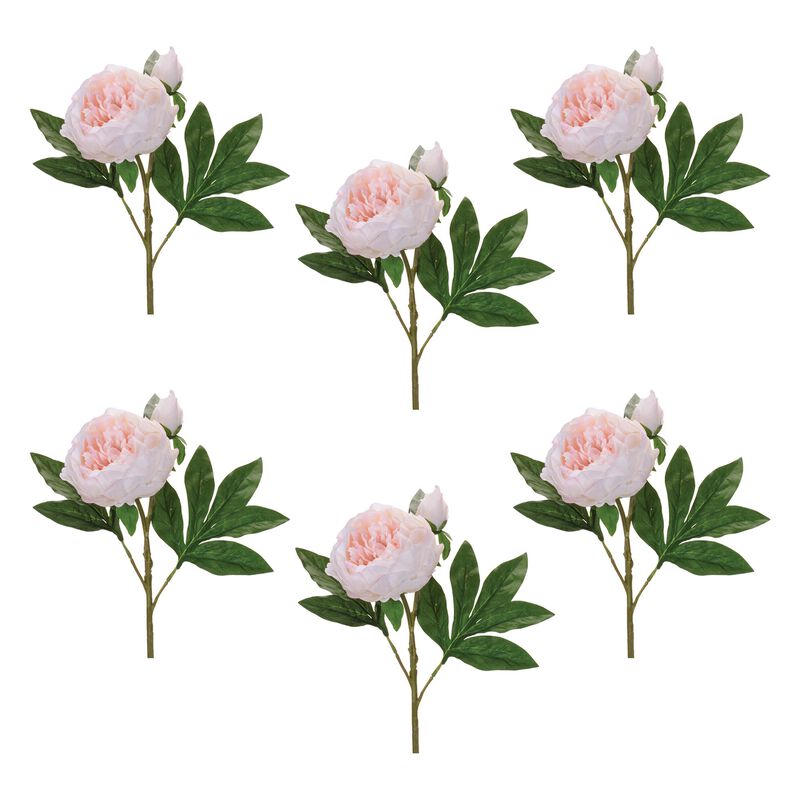 Faux Poppy Flower Sprays Set of 6 for Rustic, Spring, or Summer Displays