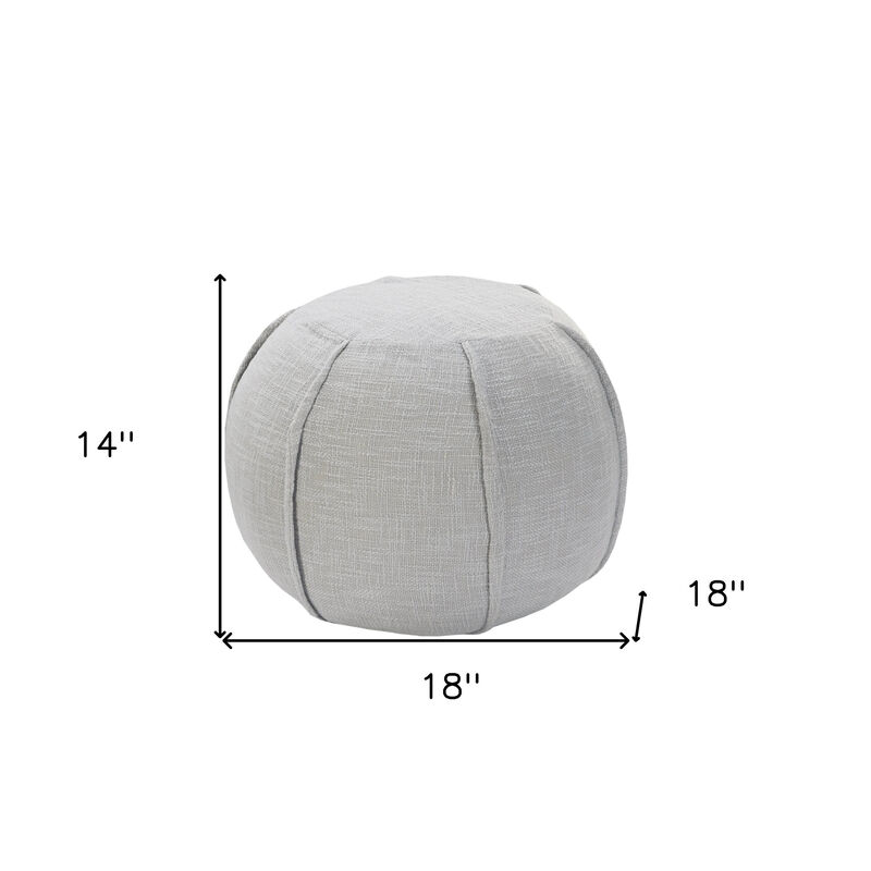 Hivvago 18 Inch Gray Cotton Round Patchwork Pouf Ottoman