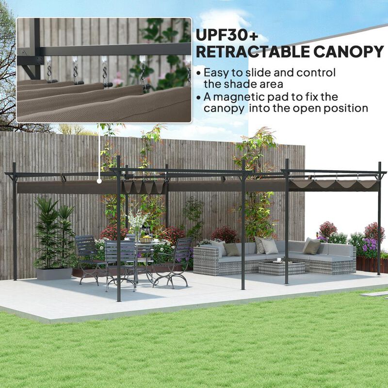 Hivvago 10' x 13' Heavy-Duty Metal Pergola with Canopy image number 3