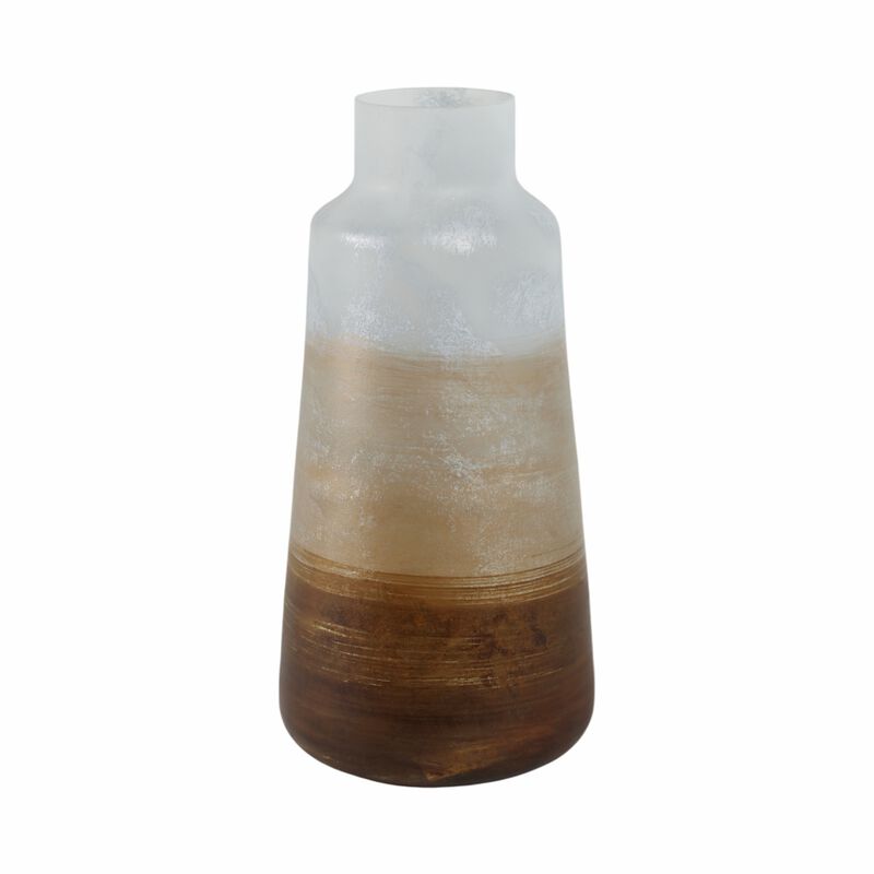 17" Gold Ombre Glass Vase image number 3