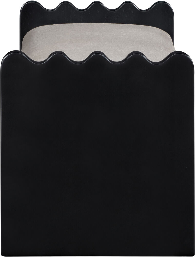 Meridian Furniture Sonia Beige Velour Fur Fabric Bench