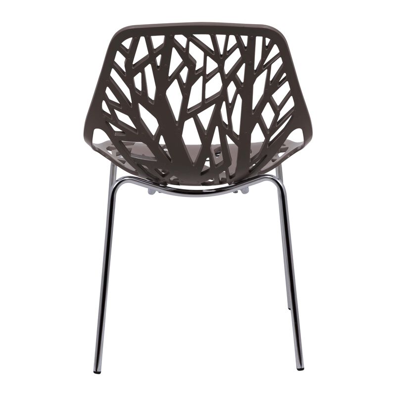 LeisureMod Modern Asbury Dining Chair w/ Chromed Legs