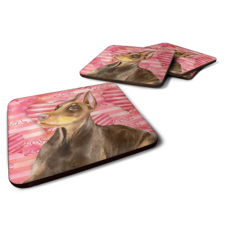 Caroline's Treasures Doberman Pinscher Love Decorative coasters, Multicolor