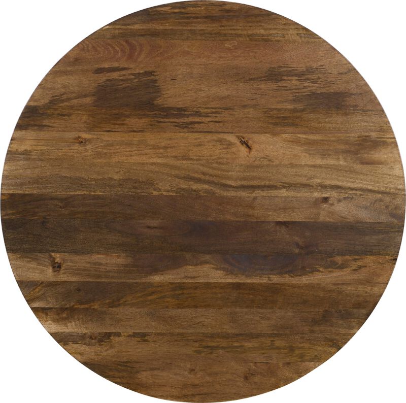 Virton Solid Wood Round Coffee Table in Smoked Brown image number 3