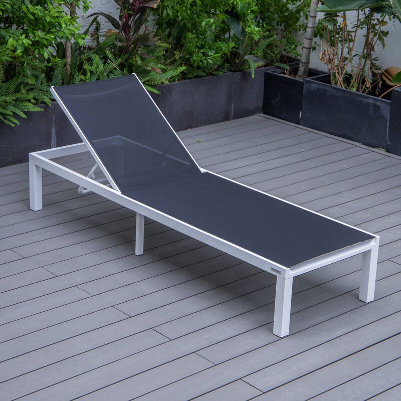 Suntan Rimless Frame LeisureMod Marlin Poolside Outdoor Patio Lawn and Garden Modern Powder ...