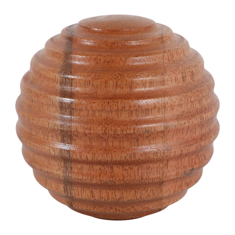 4" Wooden Orb W/ Ridges image number 4