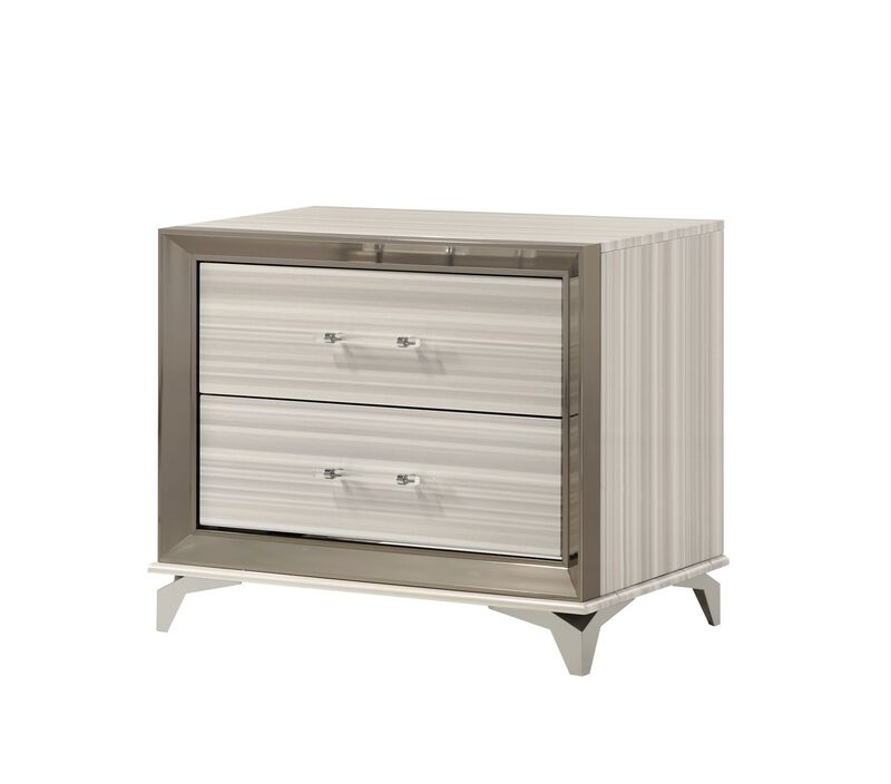 Zambrano White Modern Nightstand image number 2
