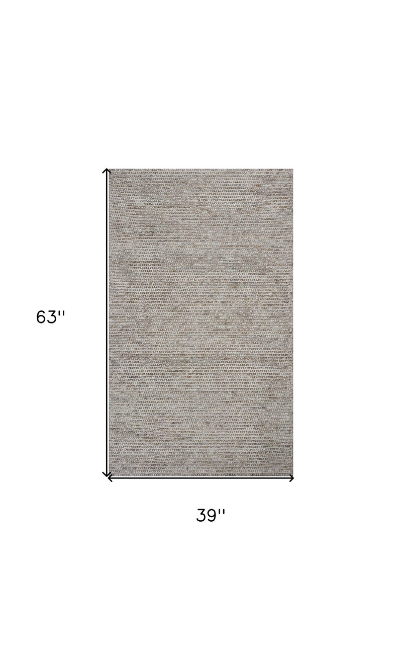 HomeRoots 3' X 5' Natural Wool Handmade Area Rug image number 2