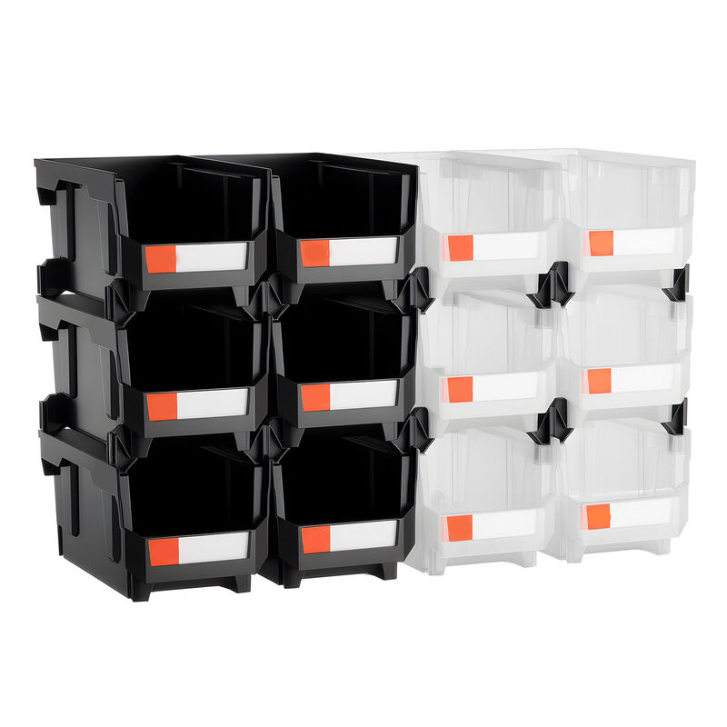 12 Pack Stackable Plastic Storage Bins, Organizer Containers for Small Items image number 3
