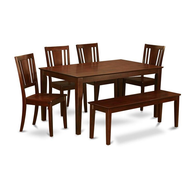 6-Pc Kitchen Table with bench- Table and 4 Kitchen Chairs and Bench