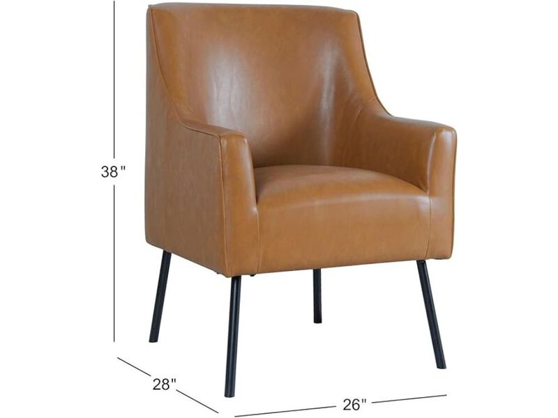 Accent Chair &ndash; Modern Faux Leather Armchair for Living Room or Offic image number 1