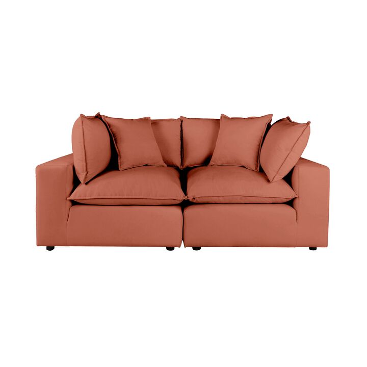TOV Furniture Cali Rust Modular Upholstered Loveseat