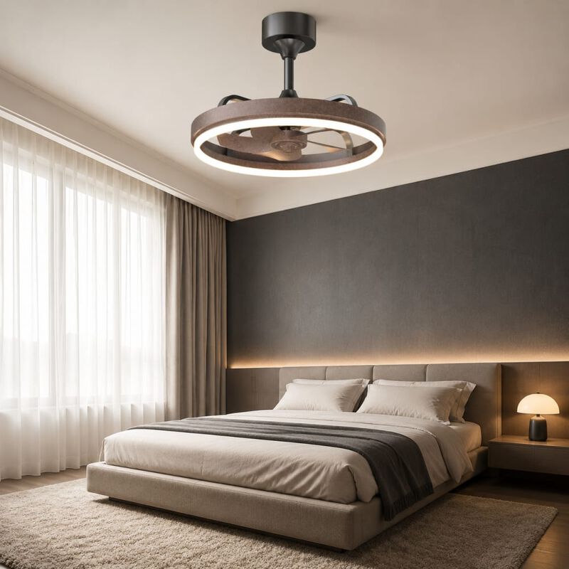 ELEMENT ACE Dimmable LED Ceiling Fan with Remote App Control, Quiet DC Motor, Six Speeds, Reversible Downrod Mount image number 2