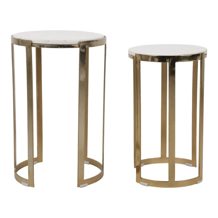 Morwar Set of 2 Marble Top Tables