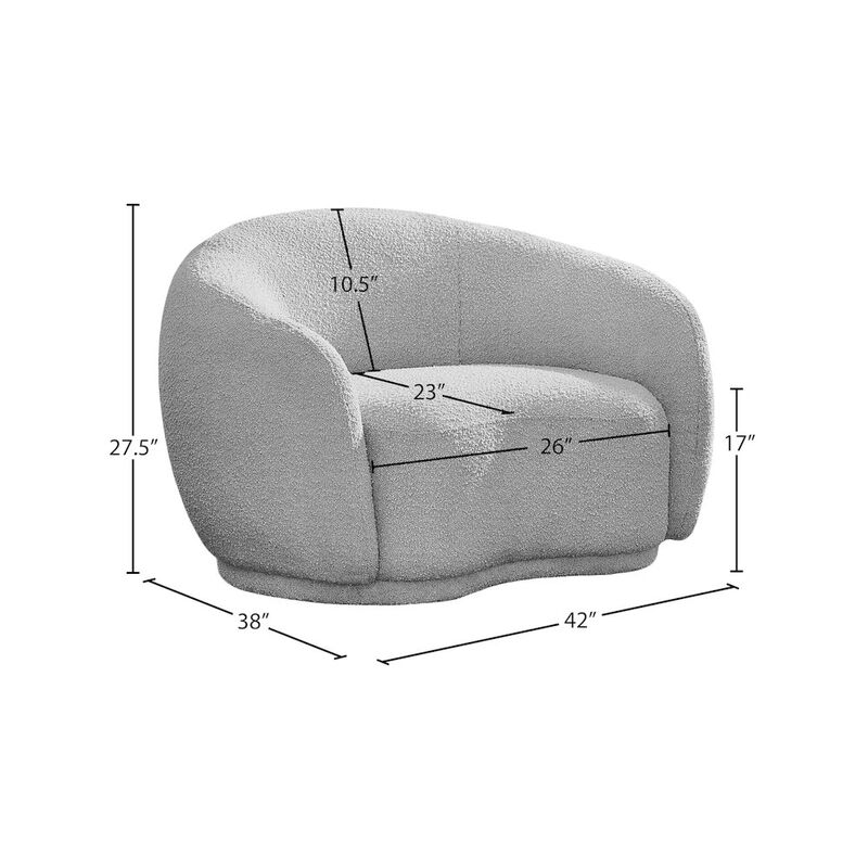 Meridian Furniture Hyde Grey Boucle Fabric Chair