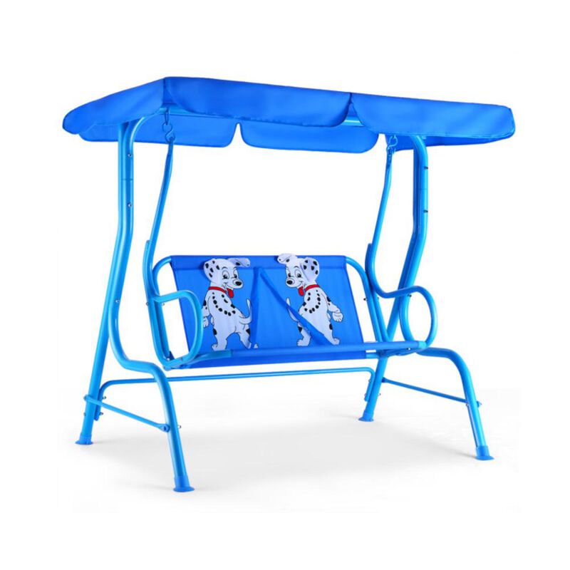 Hivvago Outdoor Kids Patio Swing Bench with Canopy 2 Seats
