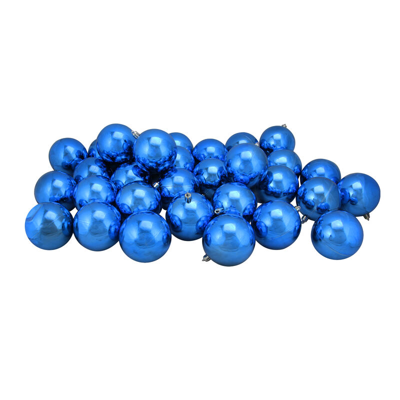 32ct Lavish Blue Shatterproof Christmas Ball Ornaments 3.25" (80mm) image number 1
