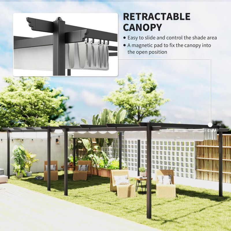 Hivvago 13x13 Patio Pergola with Retractable Roof image number 3