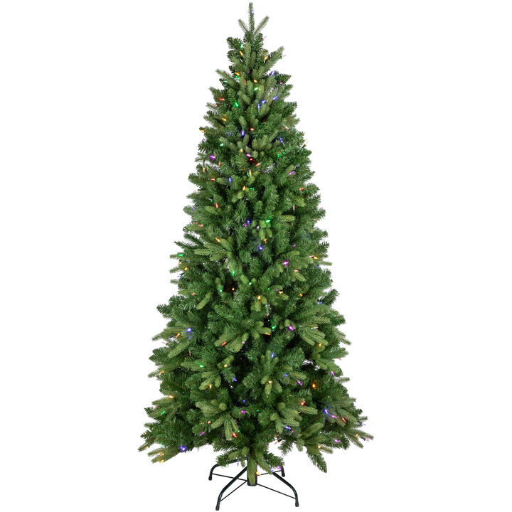 7.5' Pre-Lit Washington Frasier Fir Multi-Function Slim Christmas Tree - Dual Color LED Lights