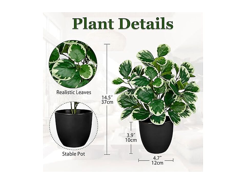 14 Inch Artificial Plants Indoor Decor Fake Potted Silk Shelves Living Small In