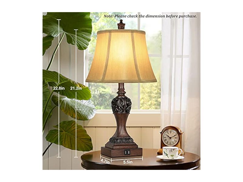 Dimmable Touch Control LED Traditional Home Decor Lamps Set Of 2 For Living Room image number 3