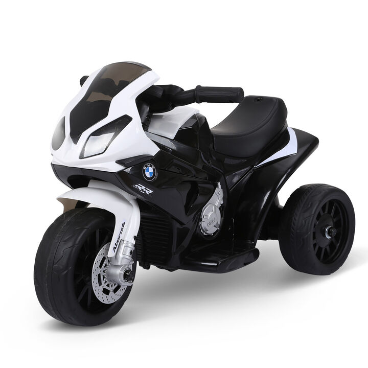 BreeBe 6V 3 Wheeled Electric Motorcycle, Kids Motorcycle Licensed BMW with Headlight, Music