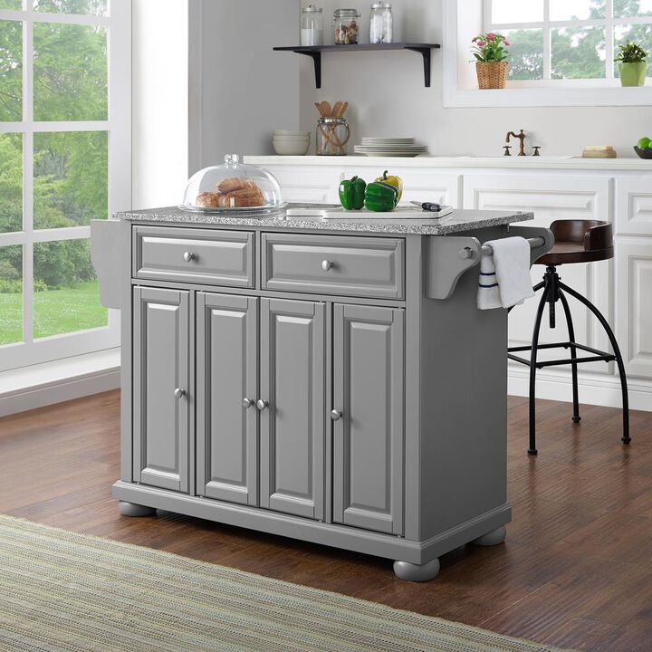 Alexandria Granite Top Full Size Kitchen Island/Cart