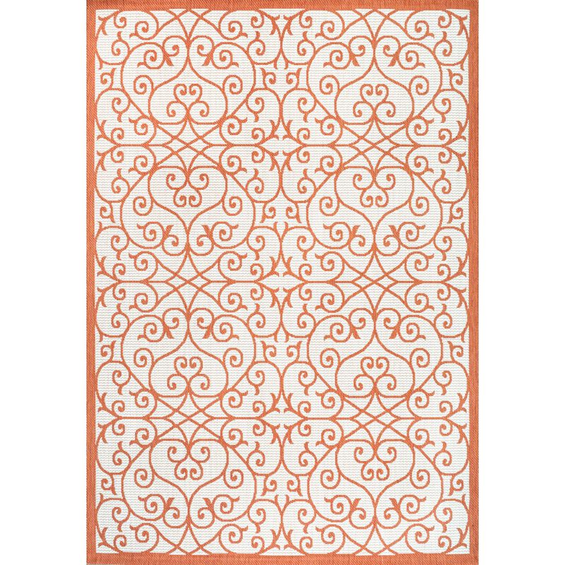 Madrid Vintage Filigree Textured Weave Indoor/Outdoor Area Rug