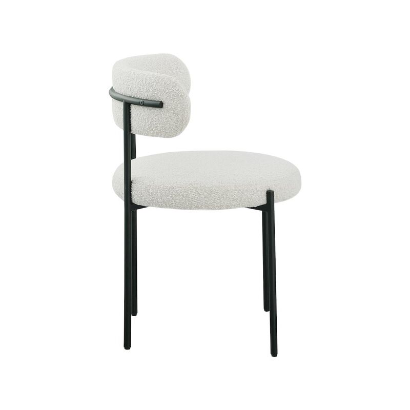 Meridian Furniture Beacon Cream Boucle Fabric Dining Chair, Set of 2