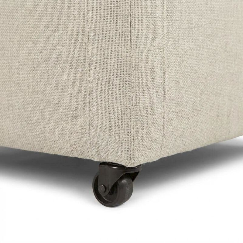 Starlight Canyon Home Linen Upholstered Wheeled Armchair, Modern Accent Chair for Living Room ,Beige image number 6
