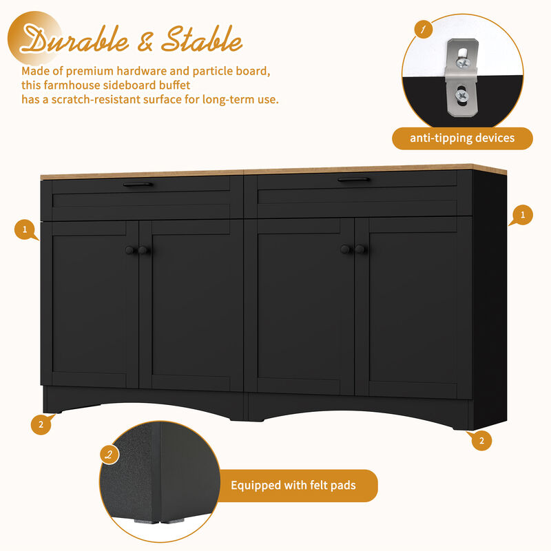 Merax Farmhouse TV Stand with 2 Drawers for TVs Up to 70"