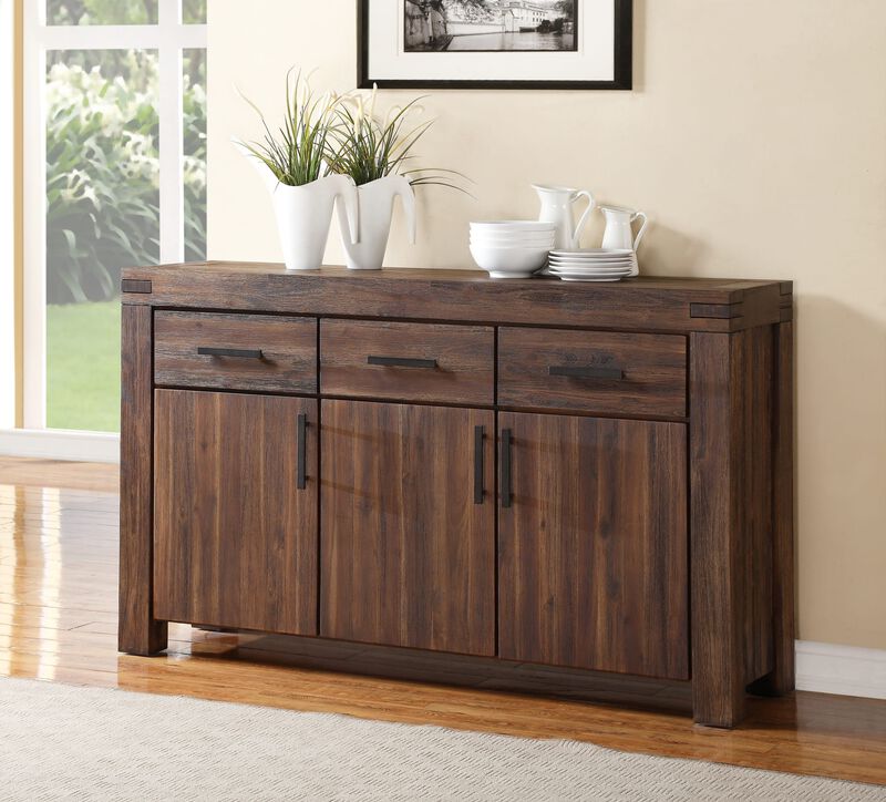 Meadow Three Drawer Three Door Solid Wood Sideboard in Brick Brown image number 1