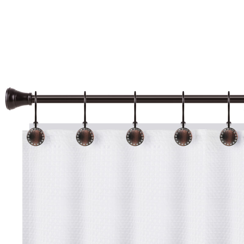Metal Double Shower Curtain Hooks, Set of 12 image number 5