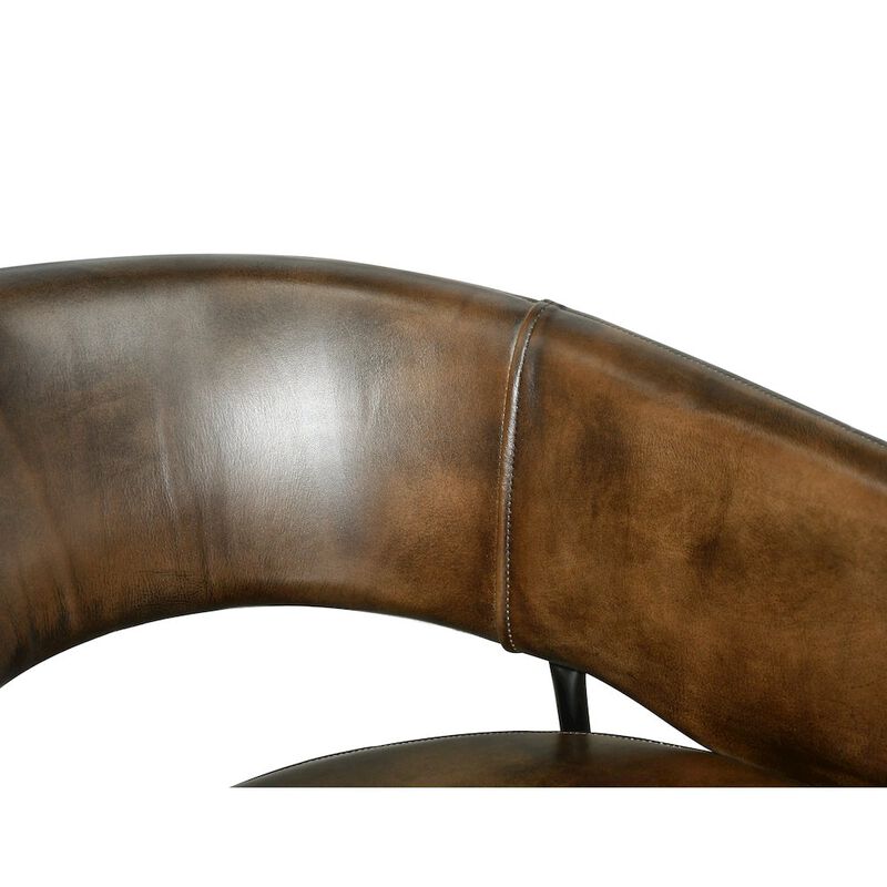 World Interiors Thorpe Dining Chair in Antique Whiskey Leather with Walnut Legs image number 3