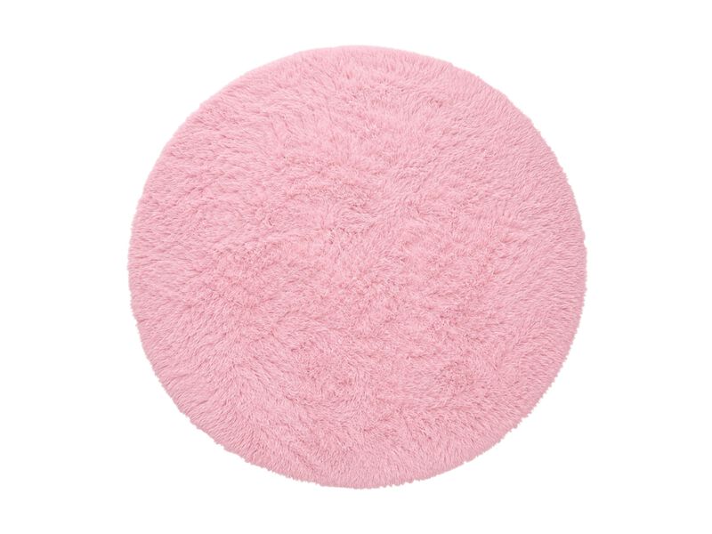 Light Pink Round Shag Rug 4 Ft Soft Fluffy Carpet for Girls Bedroom Decor image number 0