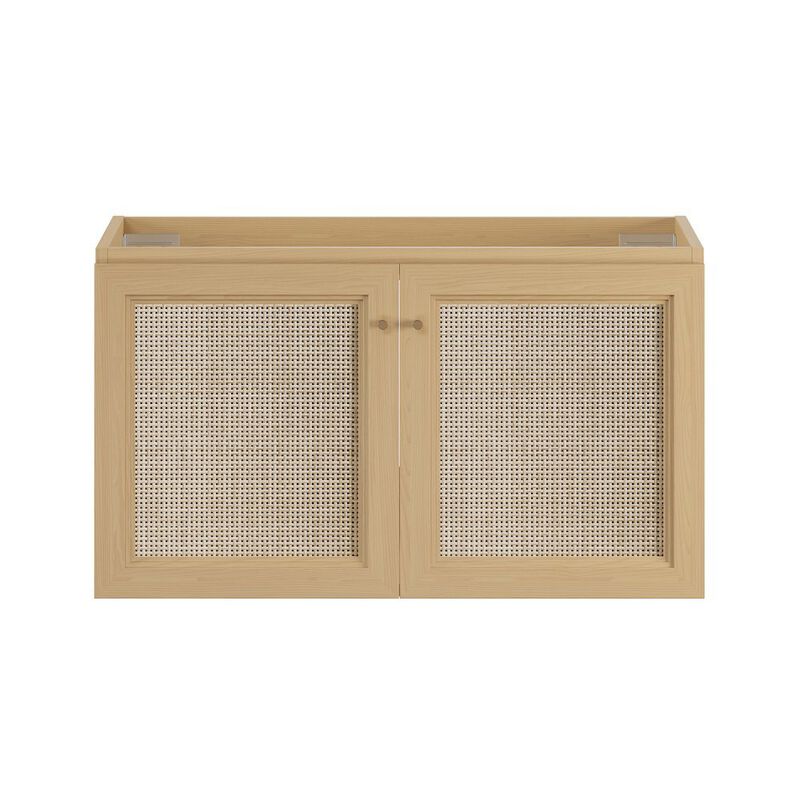 Classe 36" Wall-Mounted Bathroom Vanity in Natural Oak without Sink Top image number 0