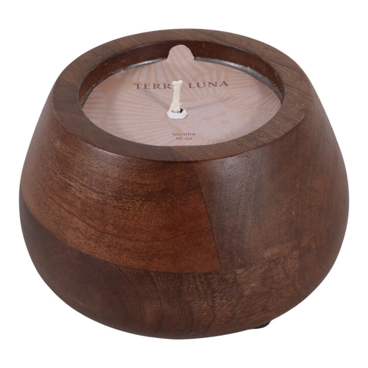 Vanilla Wood Bowl Candle