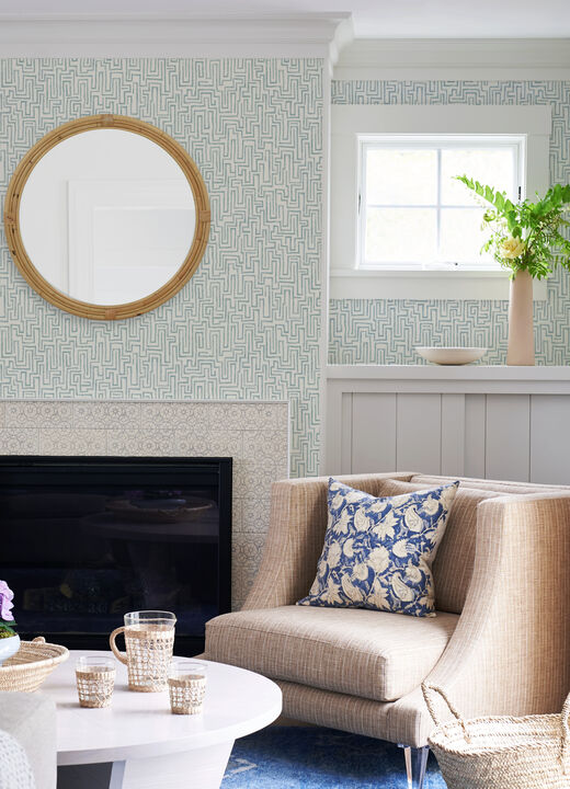 Ramble Blue Geometric Wallpaper (Set of 2)