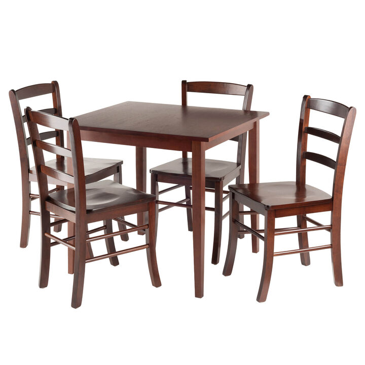 Winsome Groveland 5-Piece Square Dining Table with 4  Ladder Back Chairs
