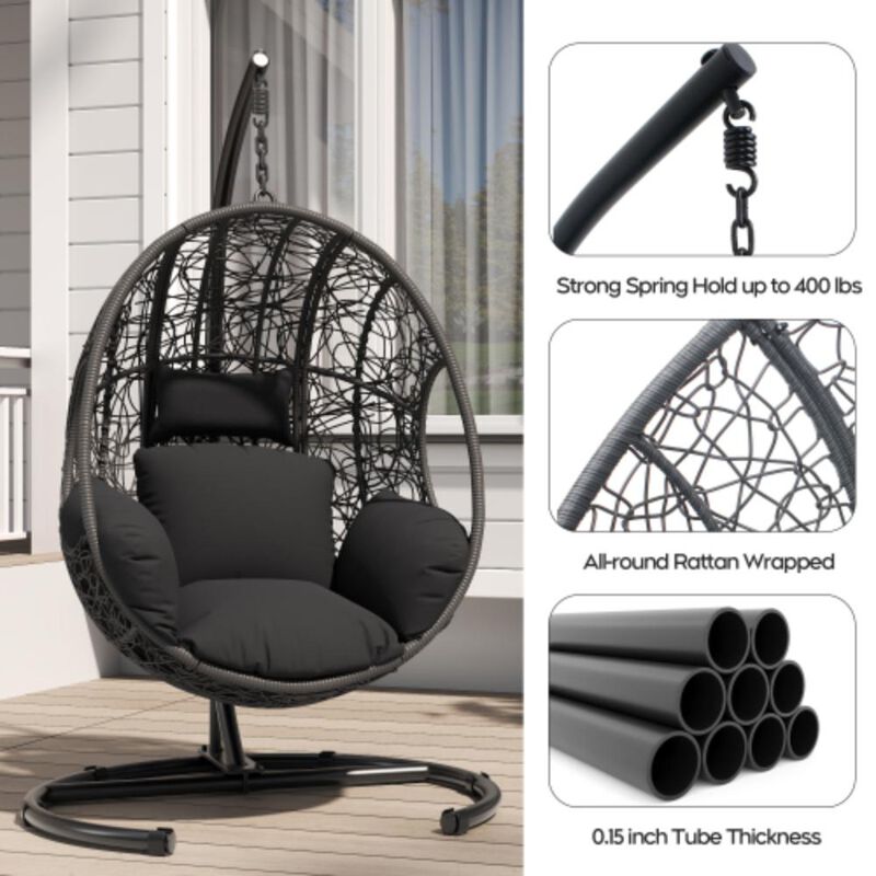 Hivvago 42&rdquo; Wide Egg Chair with U-Base and Cushion image number 3