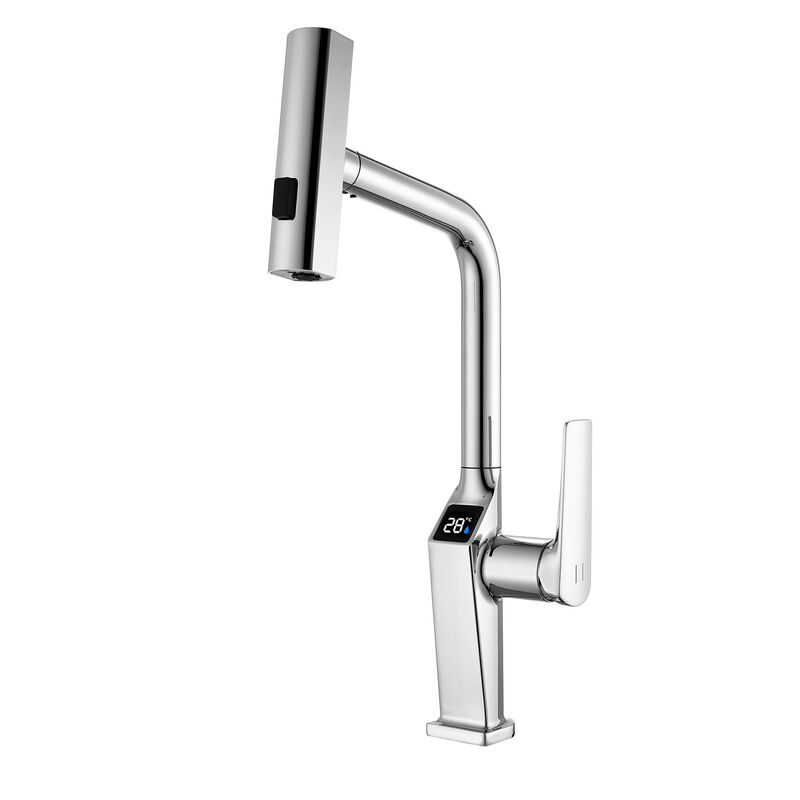 Touchless Kitchen Sink Faucet with LED Temperature Display, 3‑Function Pull‑Out Sprayer & 360&deg; Swivel Spout image number 0