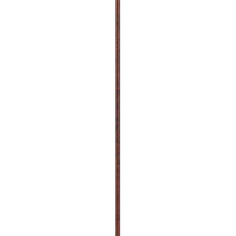 Cyan 65 Inch Modern Adjustable Arc Floor Lamp, Amber Mica Shade, Rust Metal - Benzara